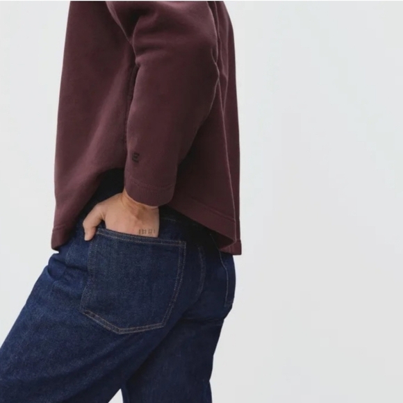 Everlane Cowl Neck Boxy Sweatshirt Burgundy Small - Picture 6 of 16